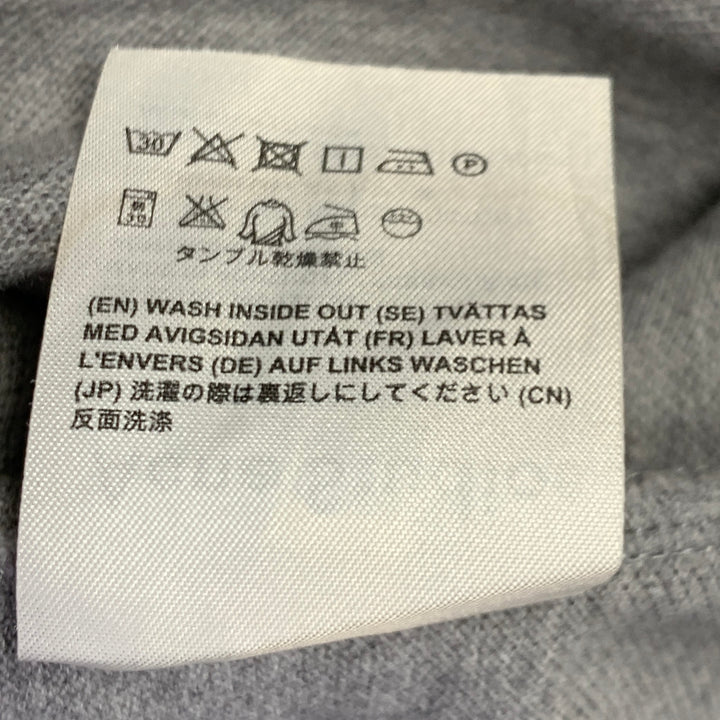 ACNE STUDIOS Pre-SS17 Size S Falco Face Grey Cotton Half Placket Polo