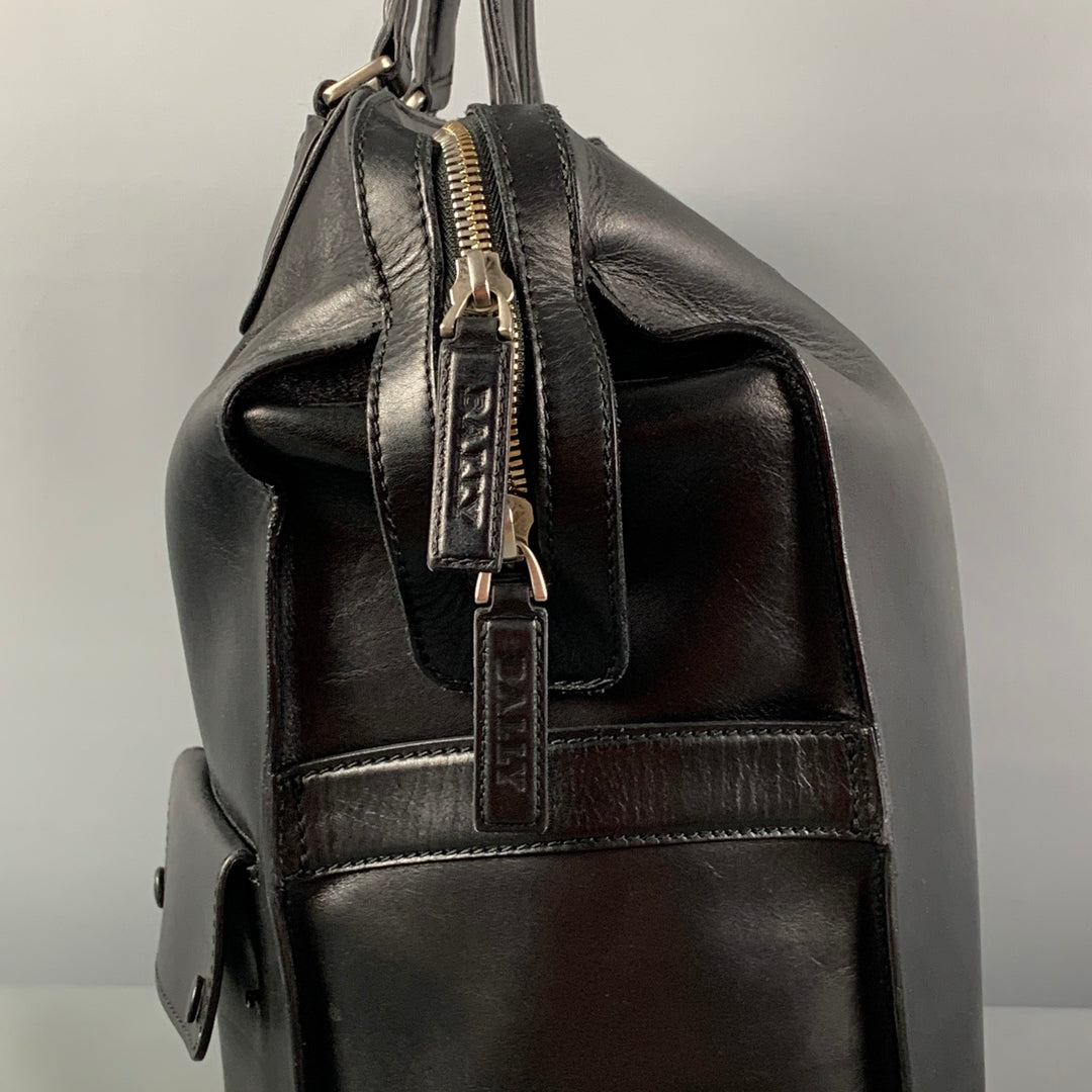 BALLY Black Leather Top Handles Tote Bag