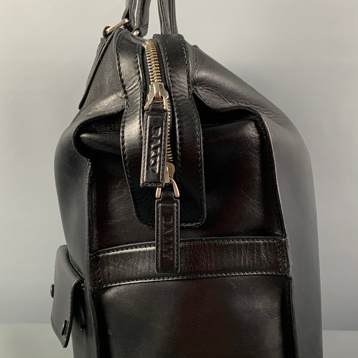 BALLY Black Leather Top Handles Tote Bag