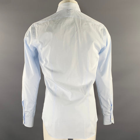 HAMILTON Size S Blue Light Blue Plaid Cotton Spread Collar Long Sleeve Shirt