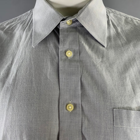 CHRISTIAN DIOR Size XL Grey Heather Cotton Vintage Long Sleeve Shirt