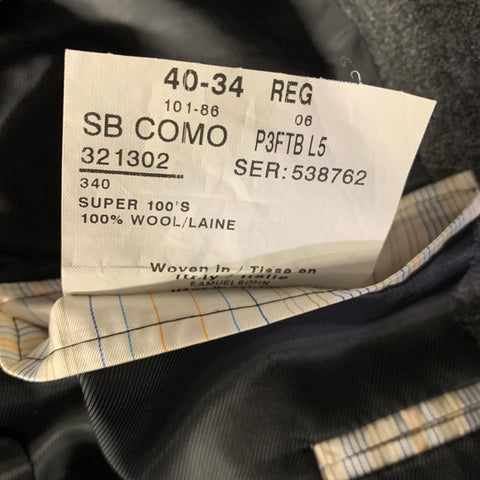 SAMUELSOHN Grey Wool Notch Lapel 36 29 Suit