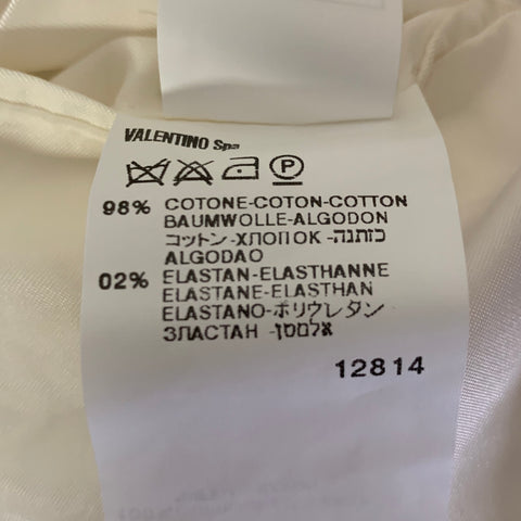 VALENTINO Size 44 Cream Seersucker Cotton Blend Notch Lapel Sport Coat