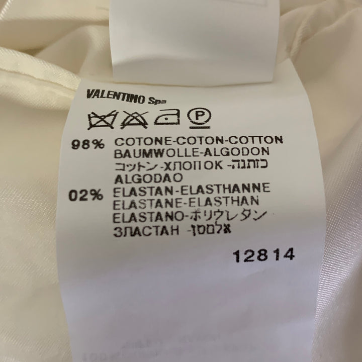 VALENTINO Size 44 Cream Seersucker Cotton Blend Notch Lapel Sport Coat