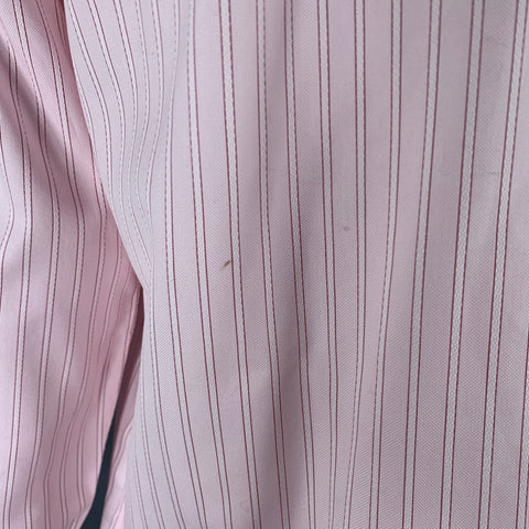 BRIONI Size L Pink Stripe Cotton Button Up Long Sleeve Shirt