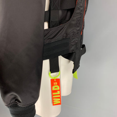 WALTER VAN BEIRENDONCK SS 19 Wild is The Wind Collection Size S Black Polyester Skeleton Bomber Jacket