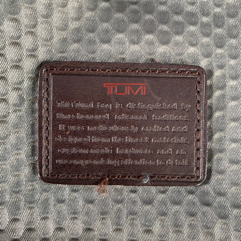 TUMI Grey Brown Canvas Messenger Bag