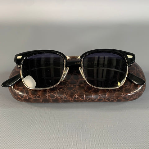 CUTLER AND GROSS Black Dark brown Acetate Sunglasses