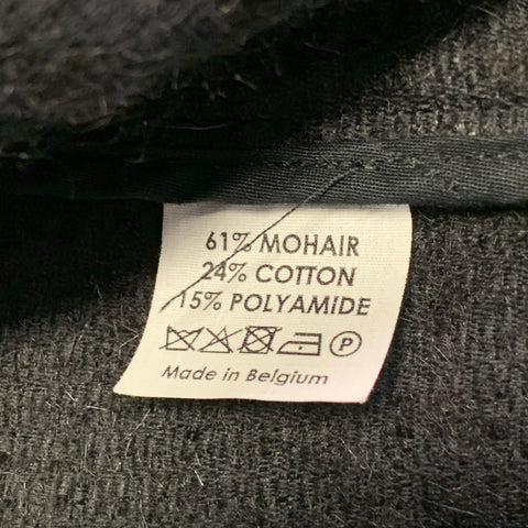DRIES VAN NOTEN Size L Black Textured Mohair Blend Epaulets Coat
