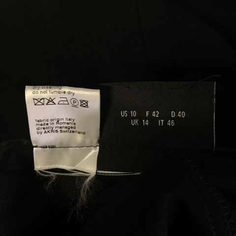 AKRIS Size 10 Black Wool Polyamide Side Zipper Slim Pants