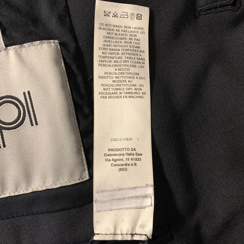 RICK OWENS FW2019 Size 40 Black Polyester & Wool Peak Lapel Coat