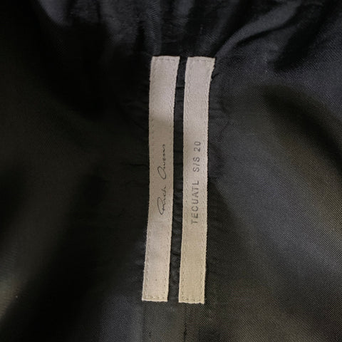 RICK OWENS Size 42 Black Wool  Viscose Blend Notch Lapel Coat
