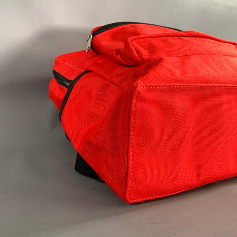 JACK SPADE Red Black Solid Canvas Backpack Bag