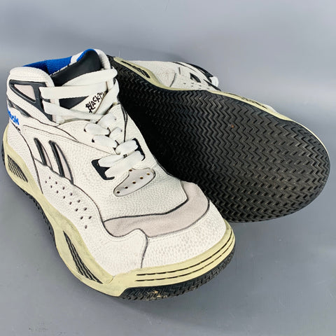 HED MAYNER x REEBOK Size 10 Blacktop White Black Color Block Leather Chunky Sole Sneakers