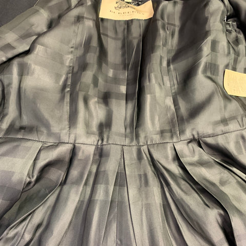 BURBERRY LONDON Size 10 Black Virgin Wool Cashmere A-Line Trench Coat