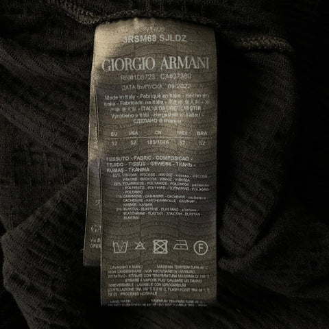 GIORGIO ARMANI Size XL Black Jacquard Viscose Blend T-shirt