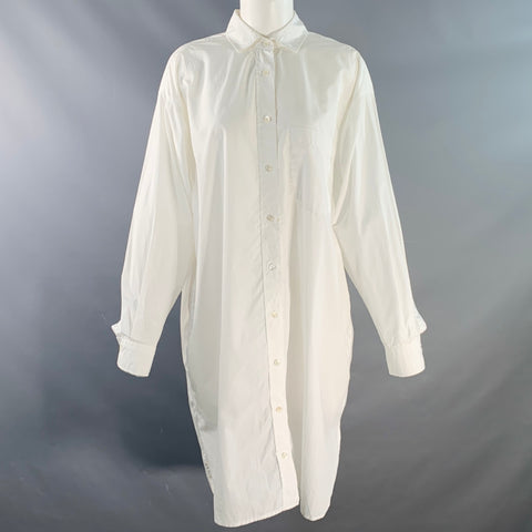 CLOSED Size S White Organic Cotton Oversized One Pocket Midi Shirt Dress