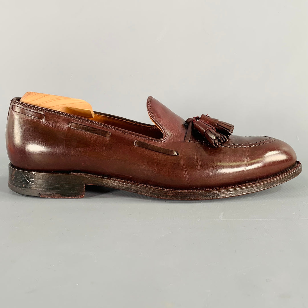 ALDEN Size 10 Burgundy Leather Tassels Loafers