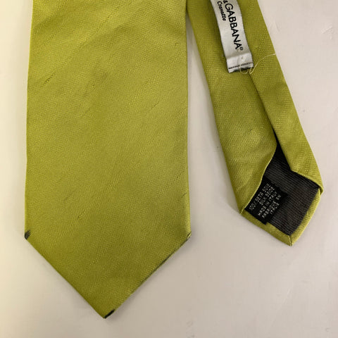 DOLCE & GABBANA Green Lime Jacquard Silk Tie