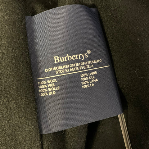 BURBERRYS Chest Size S Black Solid Cotton Blend Double Breasted Coat