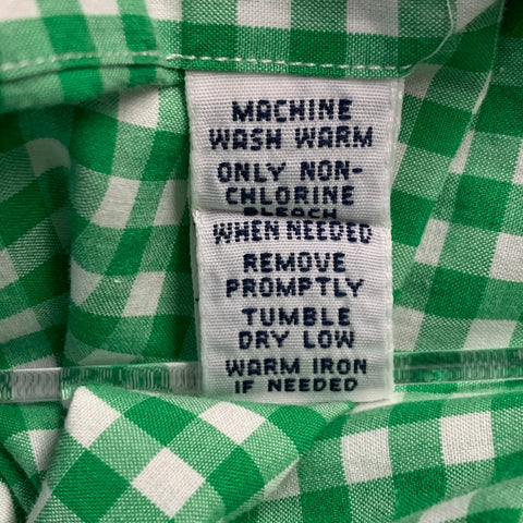 RALPH LAUREN Size M Green White Gingham Cotton Button Down Long Sleeve Shirt