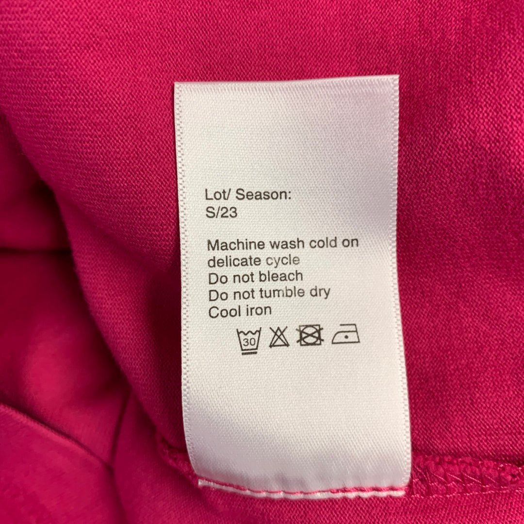 R13 Size S New York Boy Black Fuchsia Print Cotton Short Sleeve T-shirt