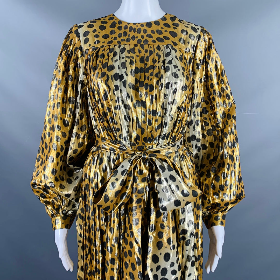 MARC JACOBS Size 0 Gold Black Silk Metallic Animal Print Pleated Dress –  Sui Generis Designer Consignment