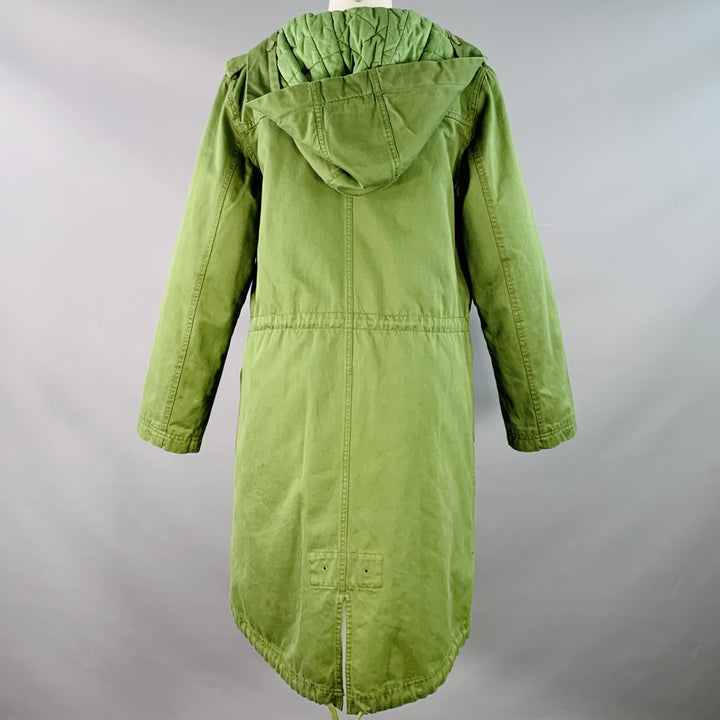 MARC by MARC JACOBS Size M Green Cotton Quilted Lining Hooded Zip Up Coat