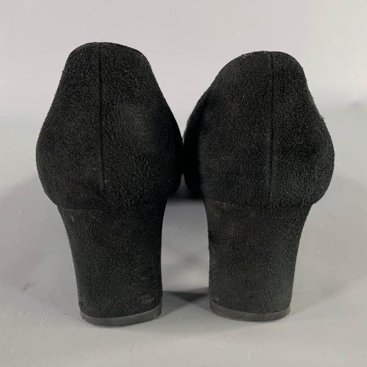 GUCCI Size 7 Black Suede Square Toe Pumps