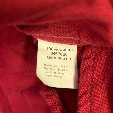 GITMAN BROS Size M Burgundy Cotton One Pocket Long Sleeve Shirt