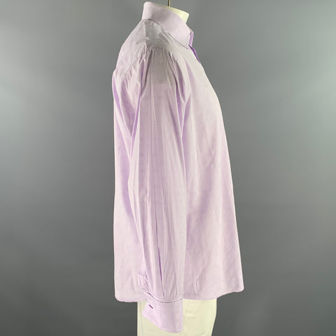 PAUL SMITH Size XL Purple Lavender Jacquard Cotton French Cuff Long Sleeve Shirt
