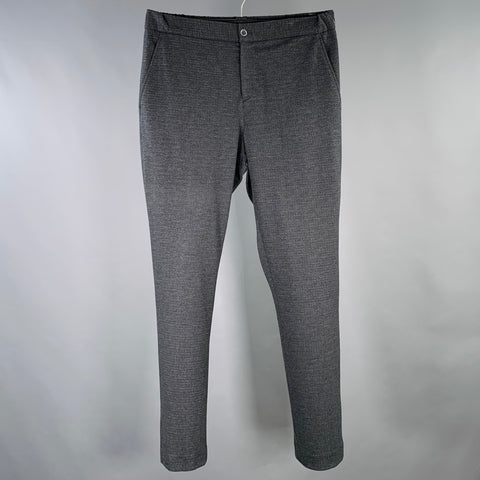 NOMINEE Size M Grey Navy Checkered Viscose Blend Drawstring Casual Pants