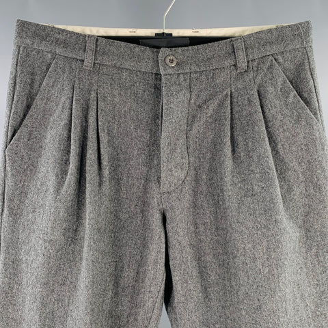 ARPENTEUR Size 33 Grey Charcoal Wool Cotton Pleated Casual Pants