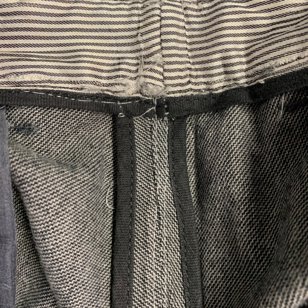 DANIELE ALESSANDRINI Size 34 Grey Twill Cotton Flat Front Dress Pants