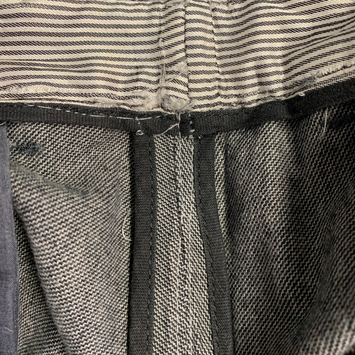DANIELE ALESSANDRINI Size 34 Grey Twill Cotton Flat Front Dress Pants