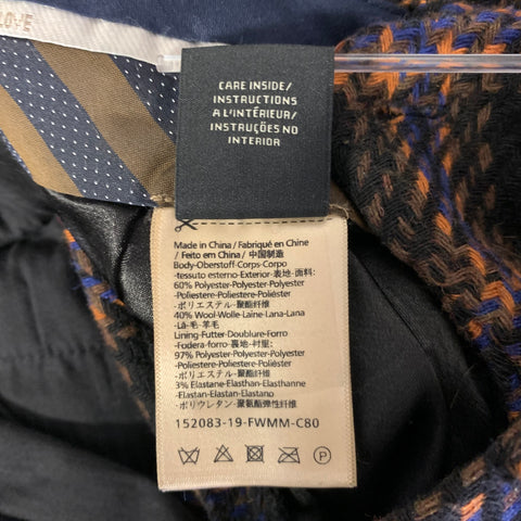 SCOTCH AND SODA Size 32 Black Orange Blue Tartan Polyester Blend Pants
