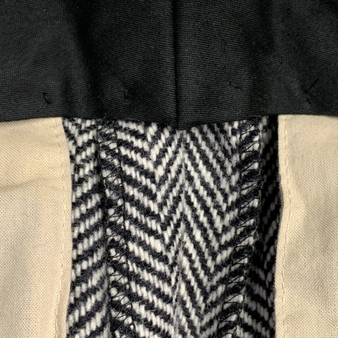 DSQUARED2 Size 32 Black White Herringbone Wool Button Fly Casual Pants