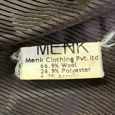 MENK Size S Brown Herringbone Wool Blend Zip Up Jacket