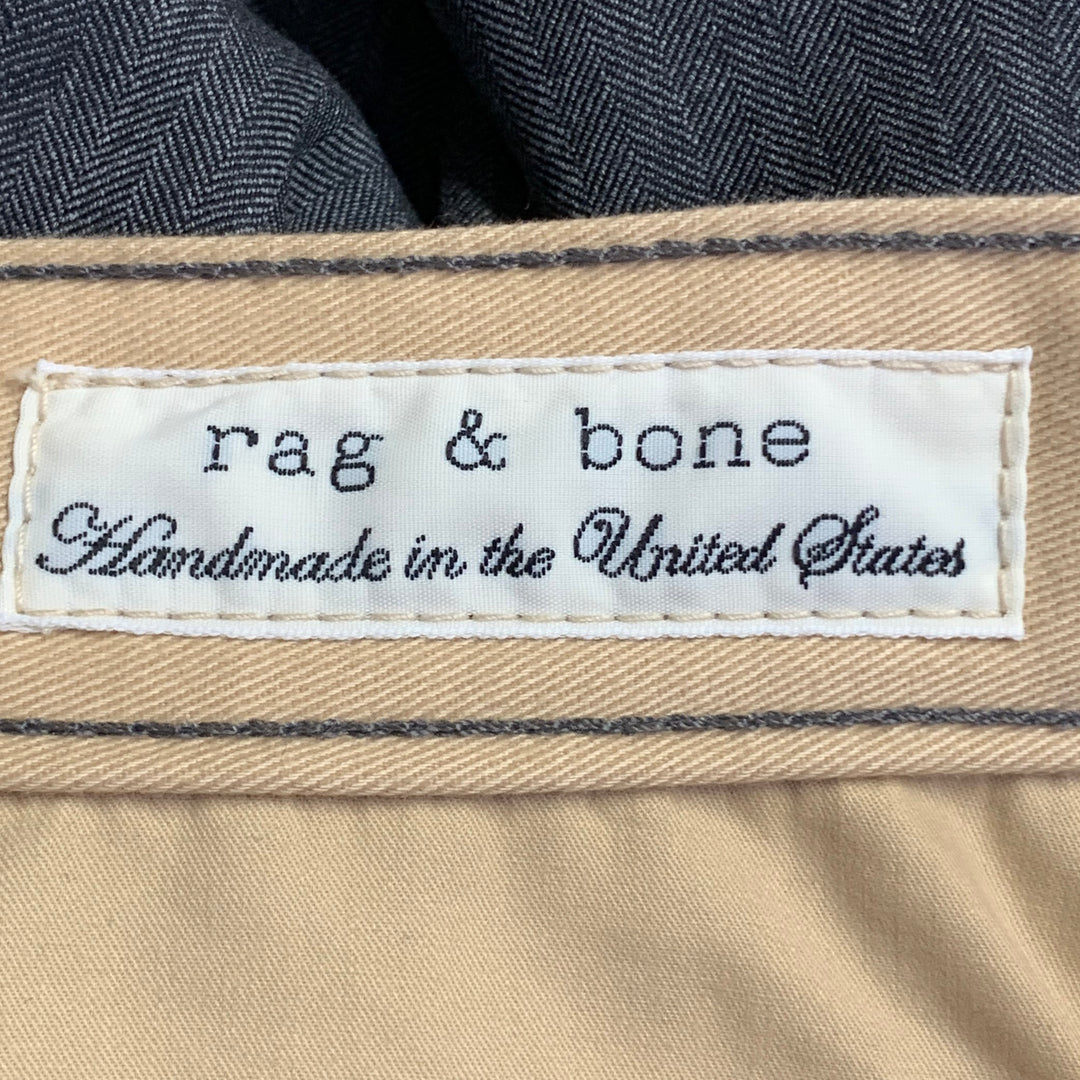 RAG & BONE Size 32 Charcoal Grey Herringbone Wool Tapered Casual Pants