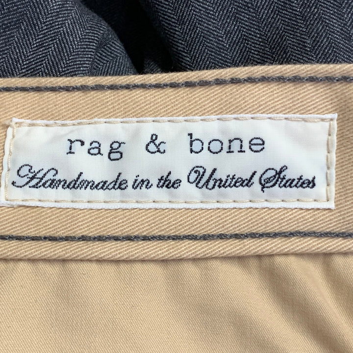 RAG & BONE Size 32 Charcoal Grey Herringbone Wool Tapered Casual Pants