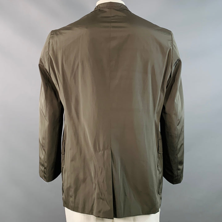 ARMANI COLLEZIONI Size 44 Green Olive Polyester Buttoned Pockets Jacket