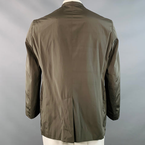 ARMANI COLLEZIONI Size 44 Green Olive Polyester Buttoned Pockets Jacket