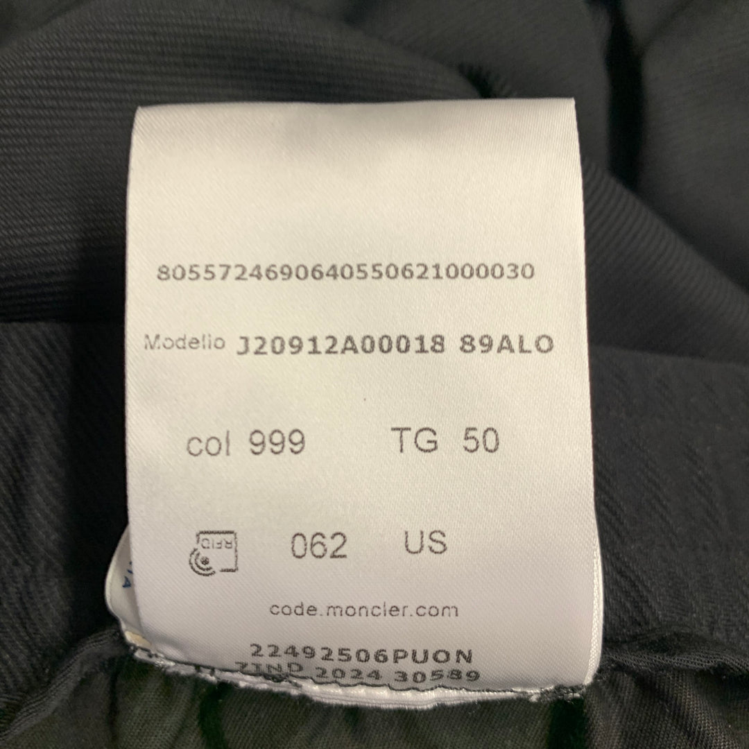 MONCLER Size 34 Black Twill Polyamide Blend Drawstring Casual Pants