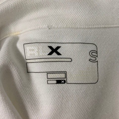 RLX by RALPH LAUREN Talla S Jersey blanco liso de poliéster y algodón con media cremallera
