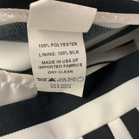 MARC JACOBS Size 6 Black White Polyester Stripe Pencil Skirt
