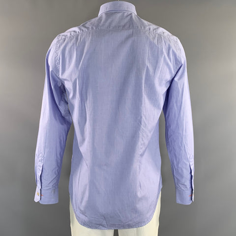 PAUL SMITH Size L Blue Cotton Button Up Long Sleeve Shirt