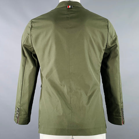 THOM BROWNE Size XS Green Olive Notch Lapel Jacket