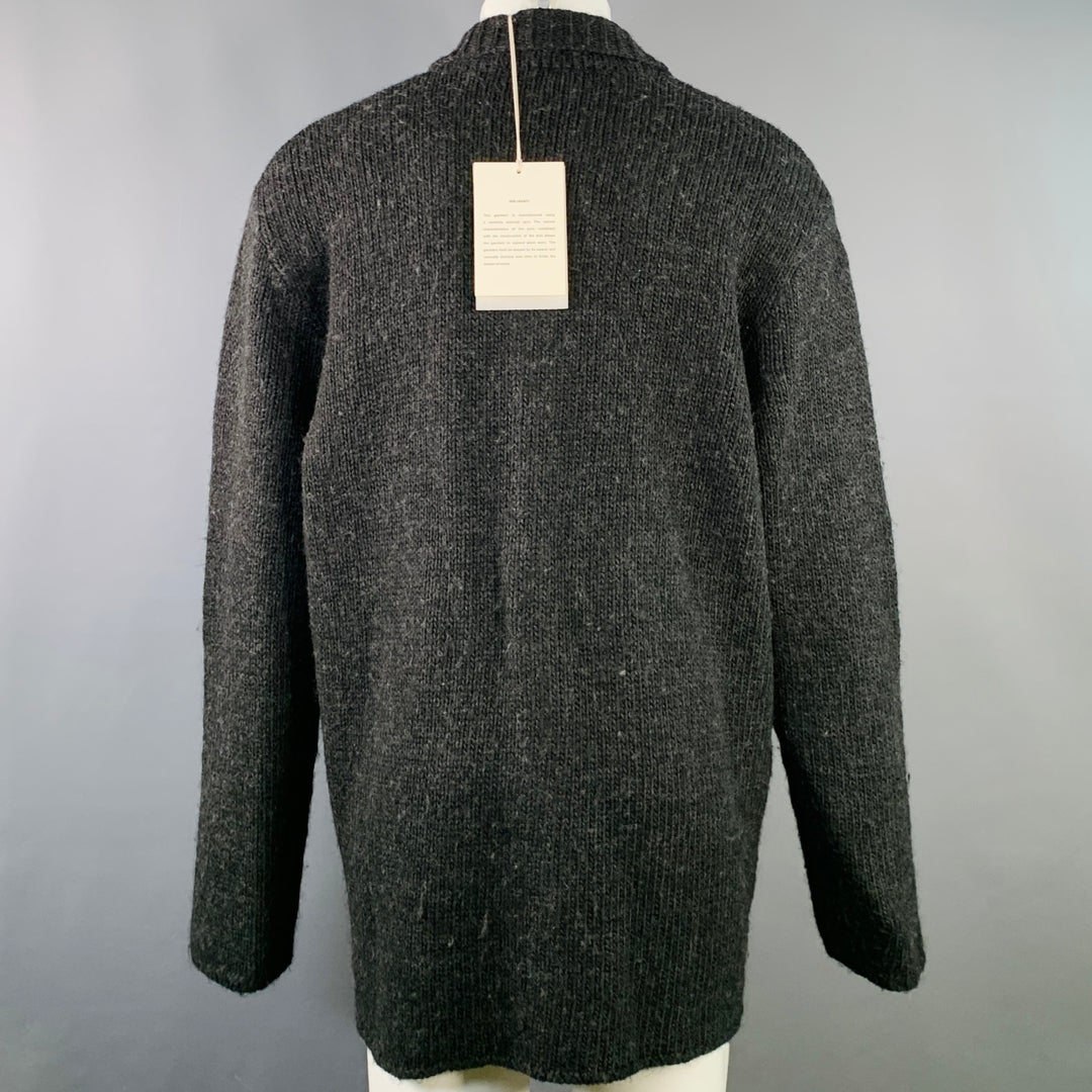 OUR LEGACY Size M Grey Charcoal Knit Acrylic Wool Oversized Cardigan