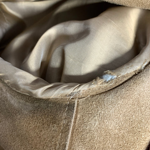 YVES SAINT LAURENT Chest Size 46 Size 46 Camel Tan Leather Zip Up Coat