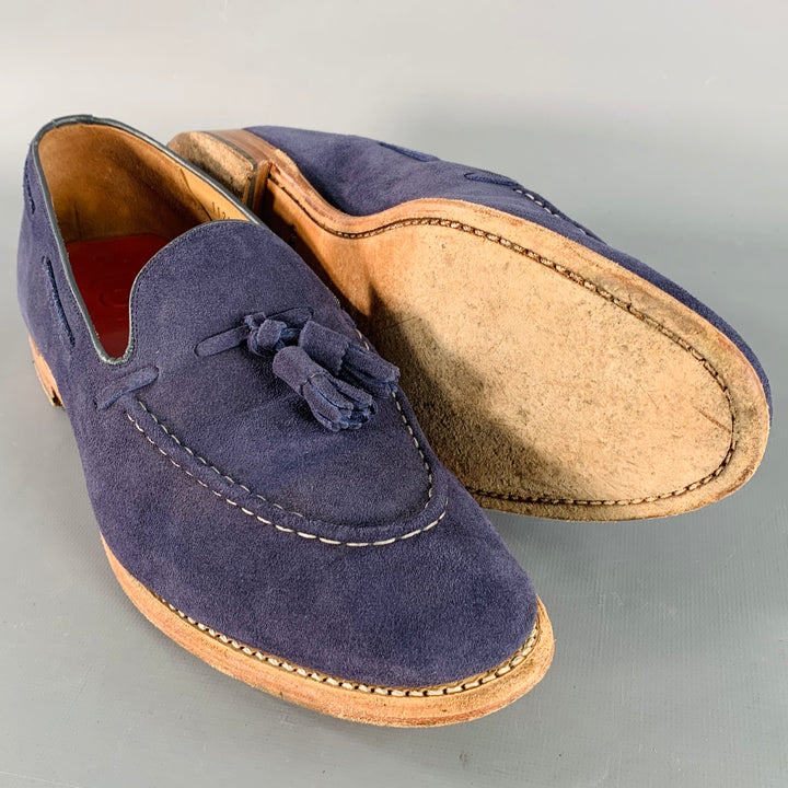 GRENSON Size 12 Scottie Navy Suede Tassel Moccasin Loafer